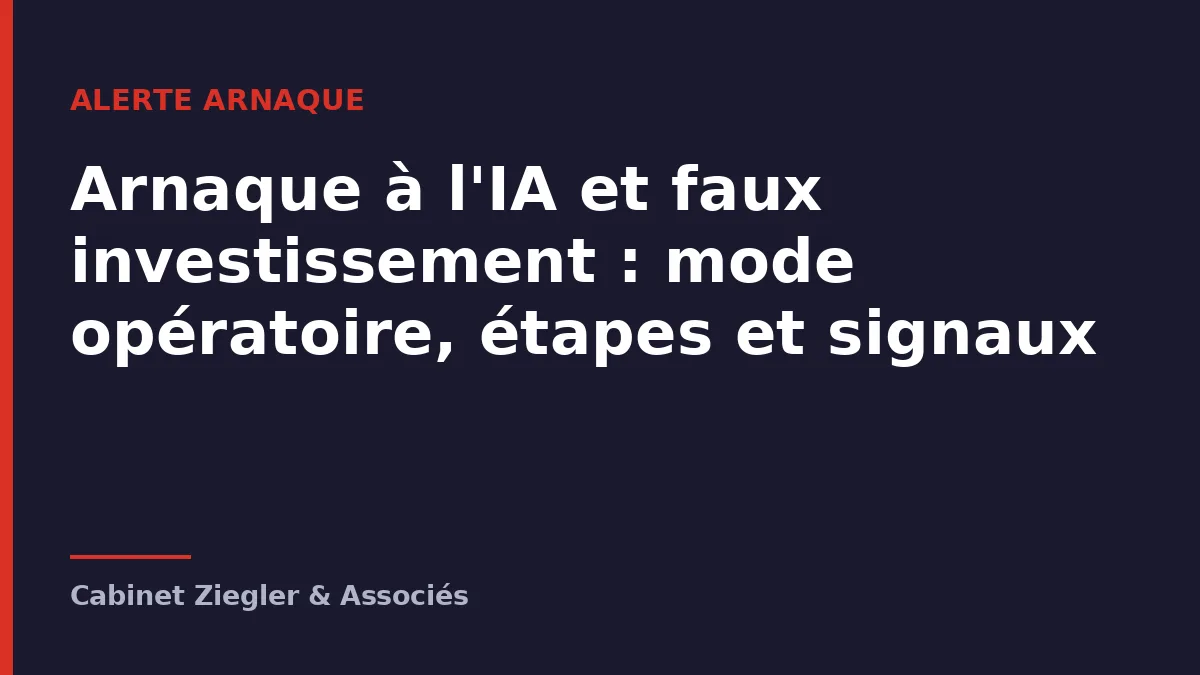 Arnaque à l'IA et faux investissement