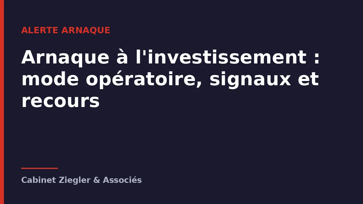 Arnaque à l'investissement