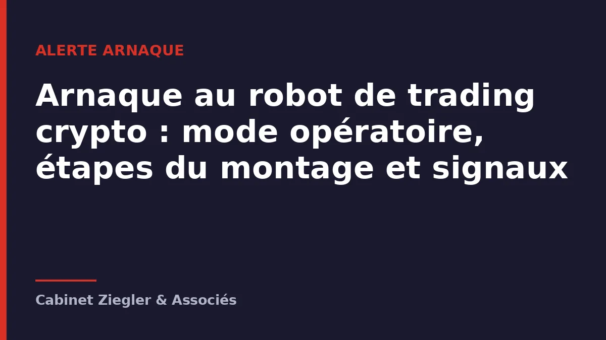 Arnaque au robot de trading crypto