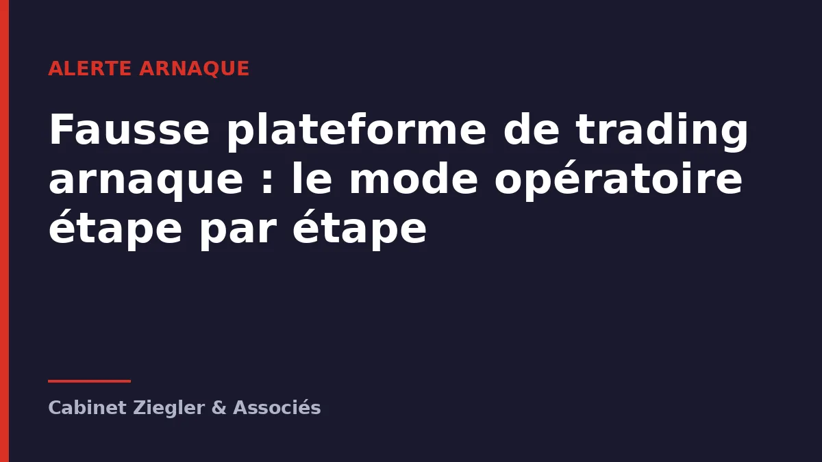 Fausse plateforme de trading arnaque