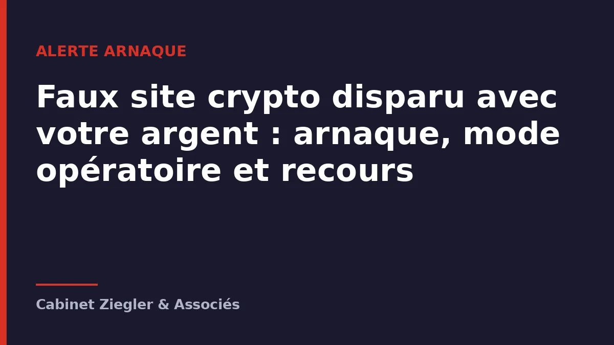 Faux site crypto disparu avec votre argent