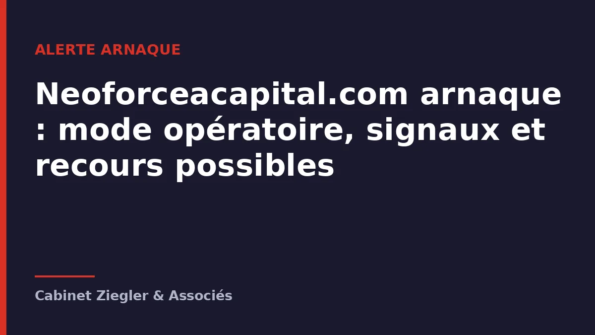 Neoforceacapital.com arnaque