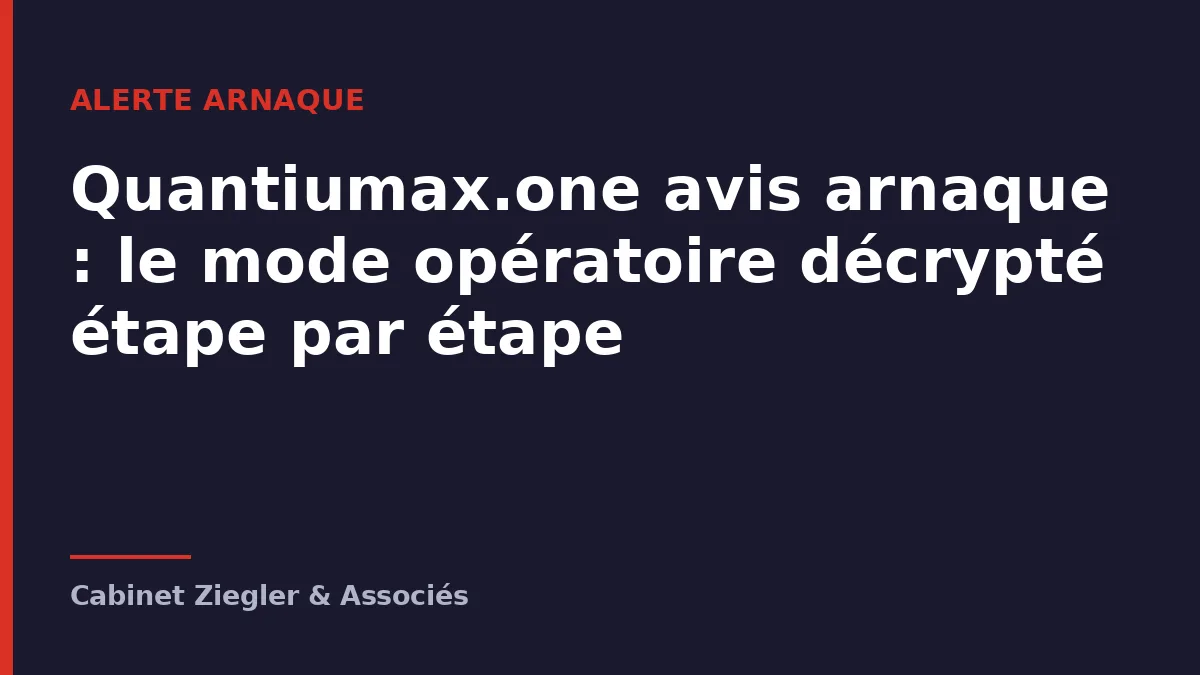 Quantiumax.one avis arnaque