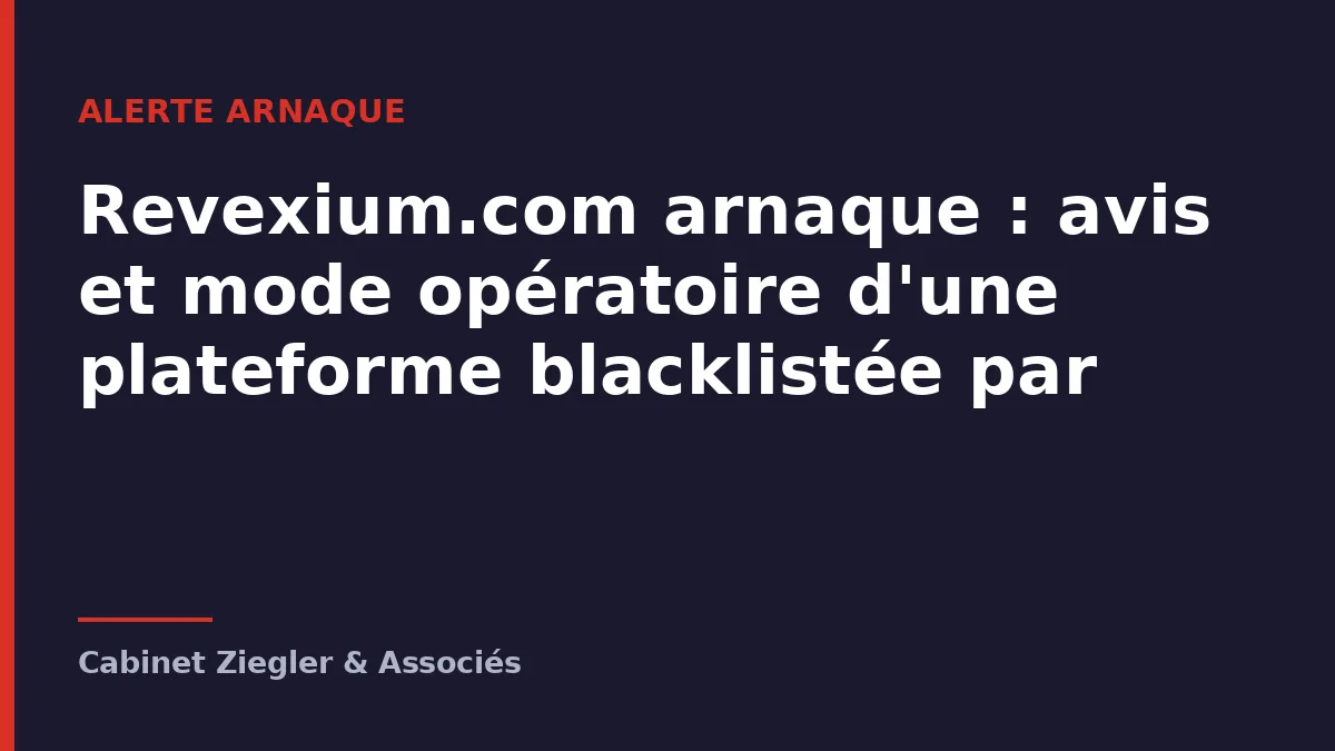 Revexium.com arnaque