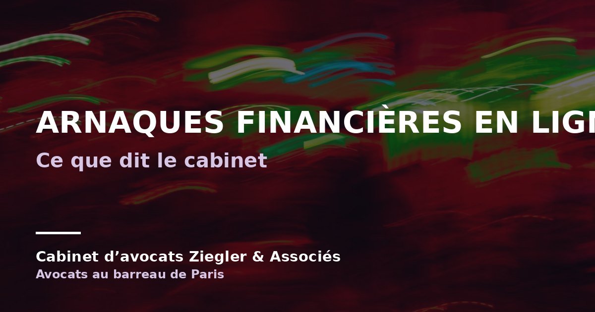 Arnaques financières en ligne arnaque avis
