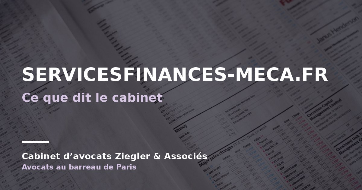 Servicesfinances-meca.fr arnaque avis